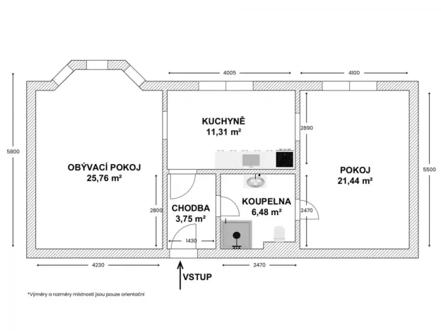 Prodej bytu 2+1, Ostrava - Přívoz, Žofie Podlipské, 71 m2