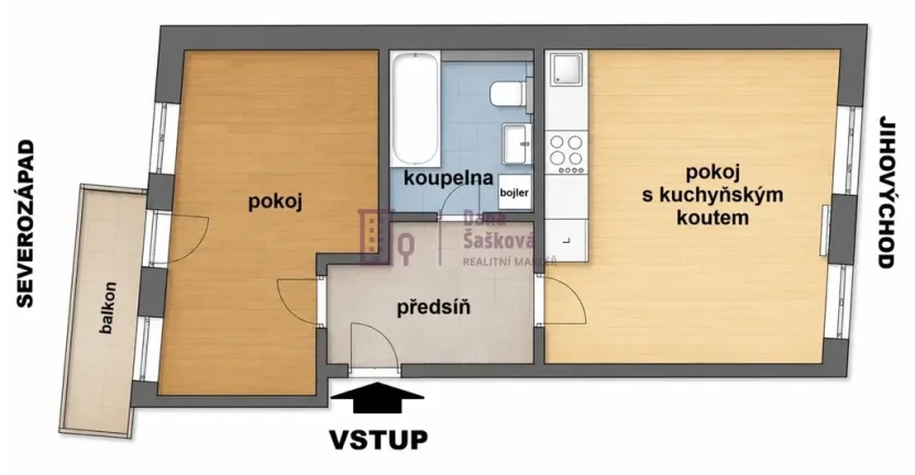 Pronájem bytu 2+kk, Jindřichův Hradec - Jindřichův Hradec III, Na Piketě, 48 m2