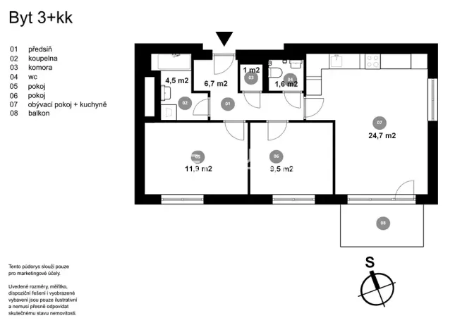 Prodej bytu 3+kk, Praha - Kbely, Sedlářova, 64 m2