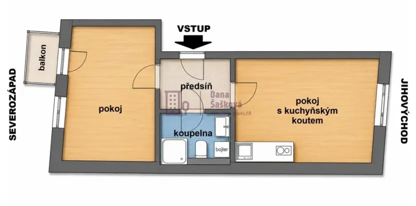 Pronájem bytu 2+kk, Jindřichův Hradec - Jindřichův Hradec III, Na Piketě, 35 m2