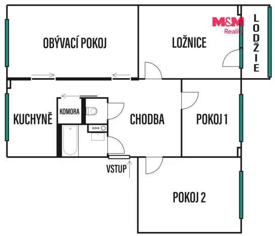 Prodej bytu 4+1, Kroměříž, Francouzská, 92 m2