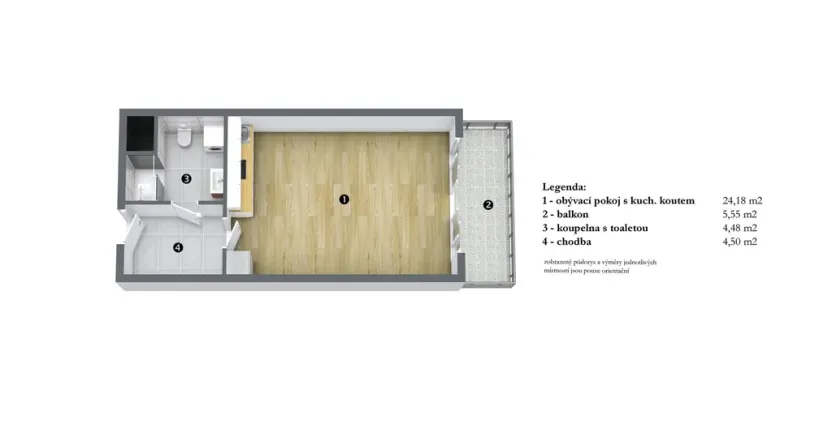 Pronájem bytu 1+kk, Praha, Kabešova, 33 m2