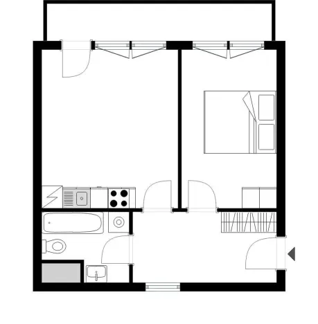 Pronájem bytu 2+kk, Praha - Hostivař, Švehlova, 52 m2