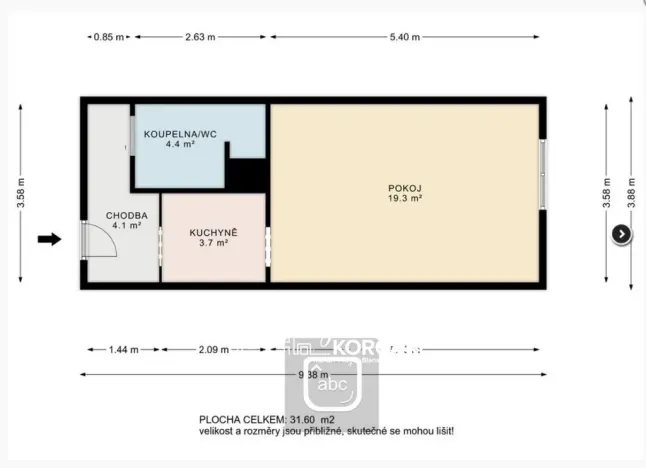 Prodej bytu 1+kk, Letovice, Průchodní, 28 m2