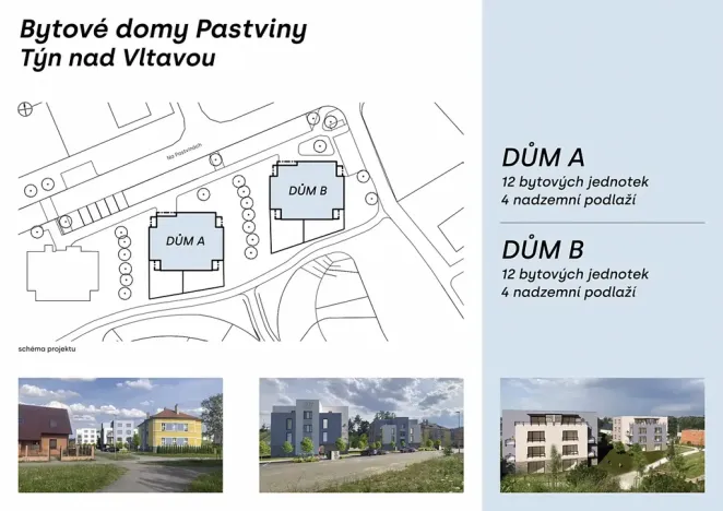 Prodej bytu 2+kk, Týn nad Vltavou, Na pastvinách, 57 m2