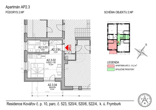 Prodej bytu 1+kk, Frymburk - Kovářov, 31 m2