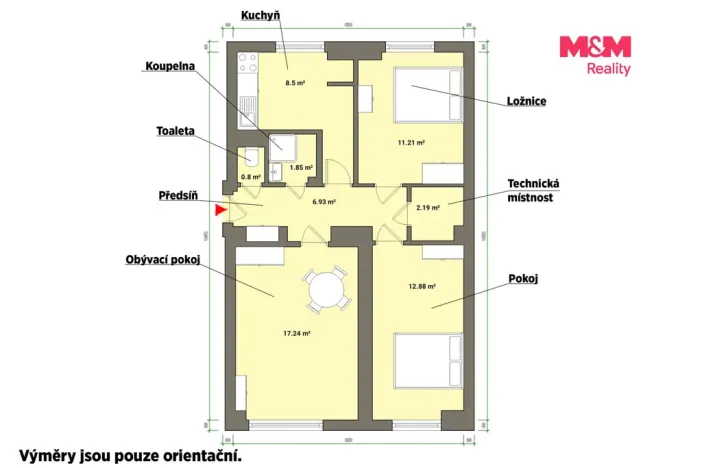 Pronájem bytu 3+1, Planá, Fučíkova, 63 m2