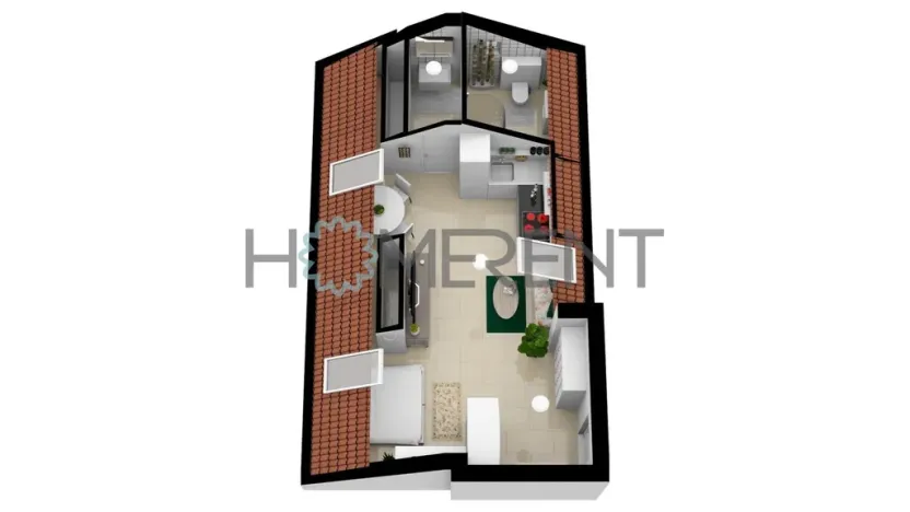 Pronájem bytu 1+kk, Praha - Bubeneč, U akademie, 39 m2
