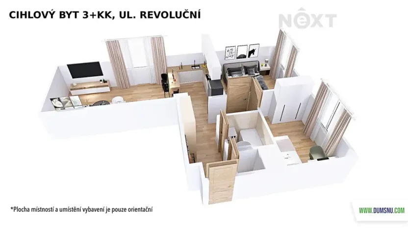 Pronájem bytu 3+kk, Šumperk, Revoluční, 55 m2