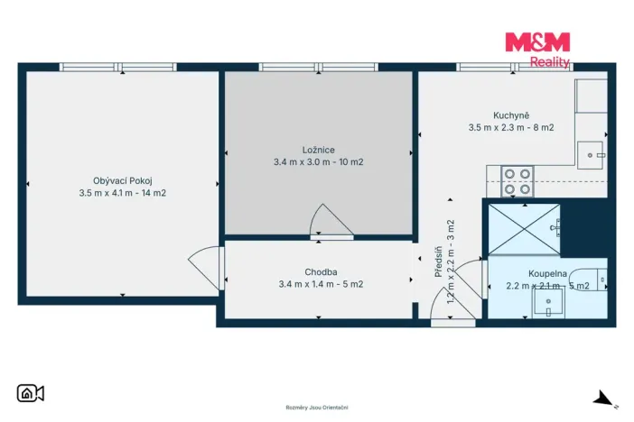 Prodej bytu 2+1, Adamov, Sadová, 44 m2