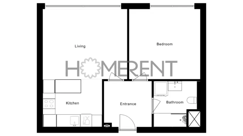 Pronájem bytu 2+kk, Praha - Smíchov, Mozartova, 46 m2