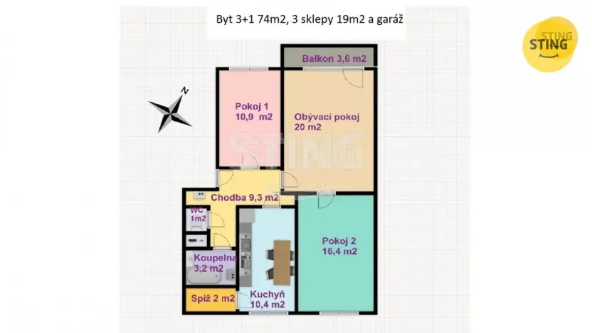 Prodej bytu 3+1, Olomouc - Chválkovice, Chválkovická, 74 m2