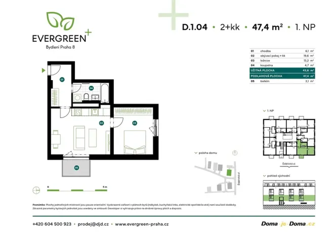 Prodej bytu 2+kk, Praha - Ďáblice, Ďáblická, 47 m2