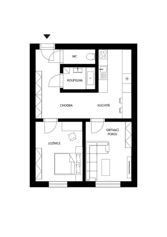 Prodej bytu 2+1, Praha - Stodůlky, Kettnerova, 45 m2