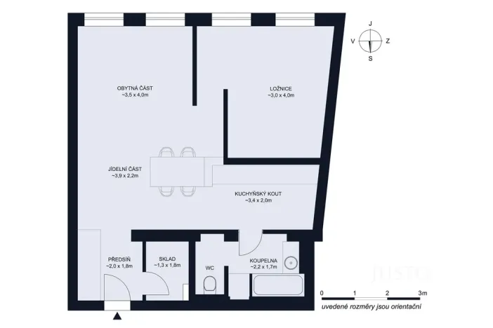 Prodej bytu 2+kk, České Budějovice - České Budějovice 3, B. Smetany, 56 m2