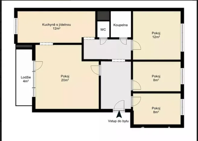 Pronájem bytu 4+1, Brno, Oblá, 78 m2