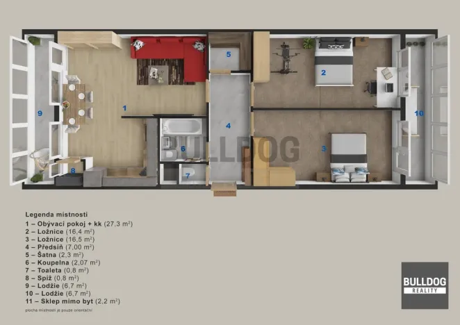 Pronájem bytu 3+kk, Praha - Vršovice, Tádžická, 80 m2