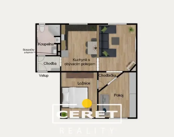 Pronájem bytu 3+kk, Žatec, K Perči, 63 m2