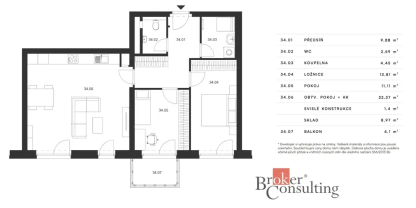 Pronájem bytu 3+kk, Hořovice, Pšeničná, 75 m2