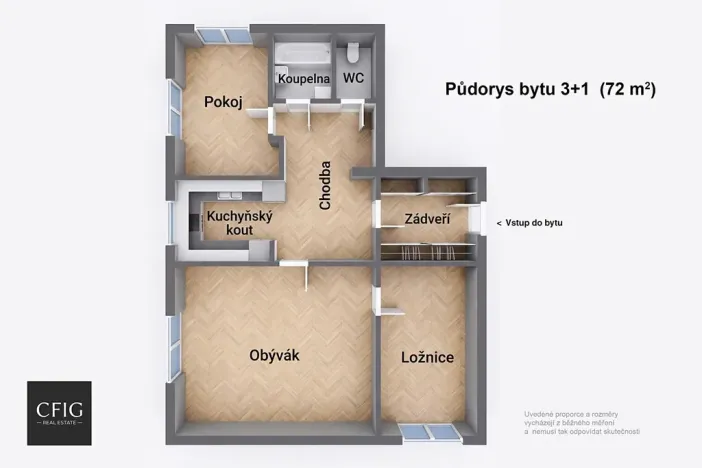Prodej bytu 3+1, Praha - Bohnice, Dolákova, 72 m2