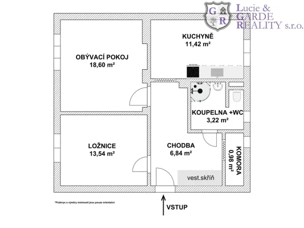 Prodej bytu 2+1, Sezimovo Ústí, Táboritů, 56 m2
