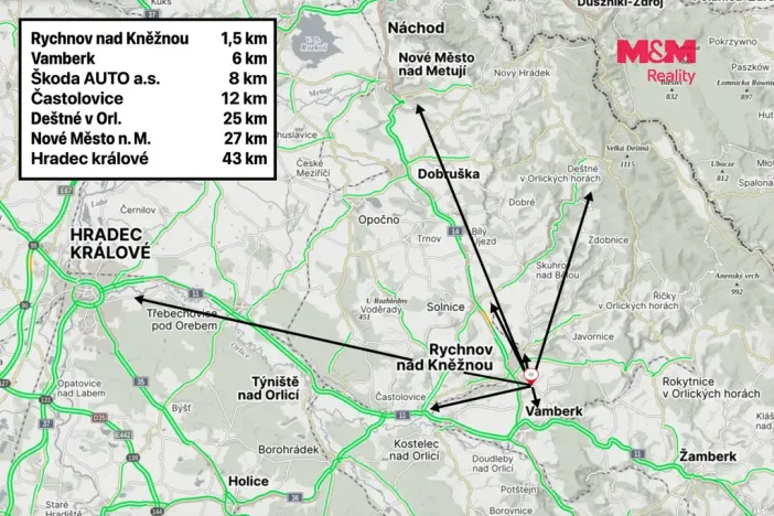 Pronájem bytu 2+kk, Rychnov nad Kněžnou - Dlouhá Ves, 53 m2