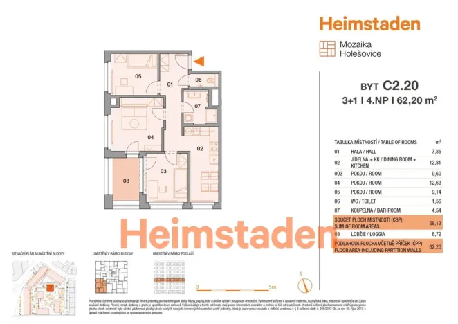 Pronájem bytu 3+1, Praha - Holešovice, U Pergamenky, 61 m2