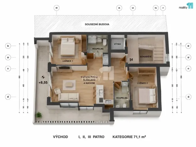 Prodej bytu 2+1, Makarska, Ulica Mate Vladića, Chorvatsko, 71 m2