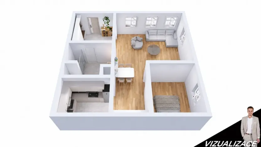 Pronájem bytu 2+kk, Šternberk, ČSA, 60 m2