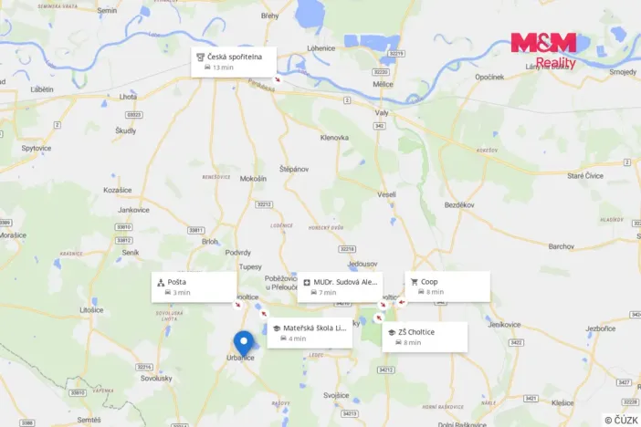 Prodej pozemku pro bydlení, Urbanice, 1276 m2
