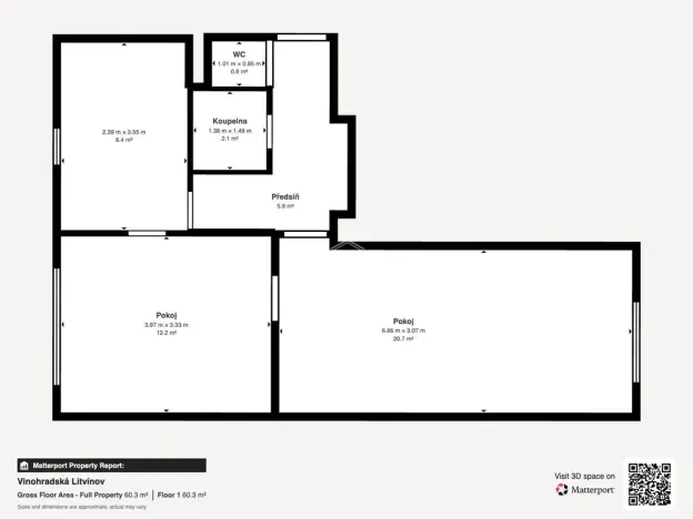 Prodej bytu 2+1, Litvínov - Horní Litvínov, Vinohradská, 56 m2