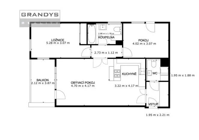 Pronájem bytu 3+kk, Praha, K Beranovu, 77 m2