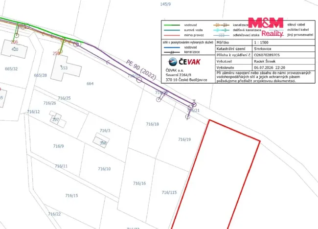Prodej pozemku pro bydlení, Písek - Smrkovice, 1000 m2