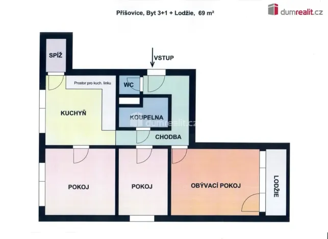 Prodej bytu 3+1, Příšovice, 68 m2
