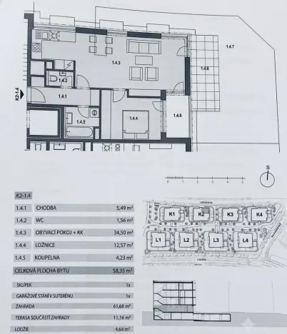 Prodej bytu 2+kk, Roztoky, Lederova, 124 m2
