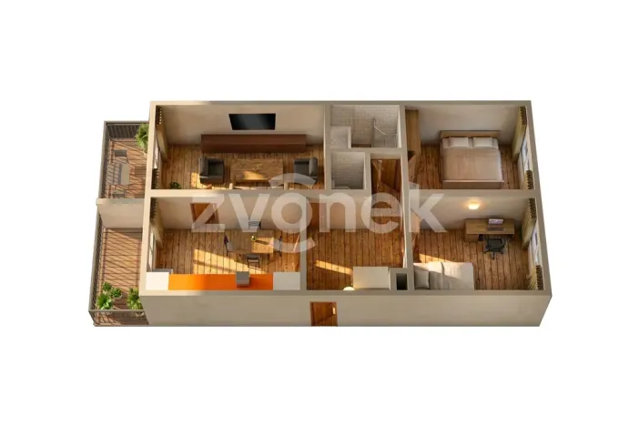 Pronájem bytu 3+1, Lukov, U Rybníka, 73 m2