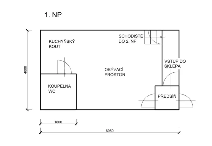 Prodej rodinného domu, Zlín, Mostní, 56 m2