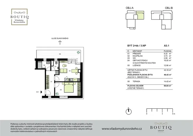 Prodej bytu 2+kk, Praha - Chodov, Dunovského, 43 m2