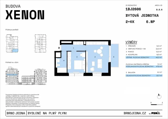 Prodej bytu 2+kk, Brno - Zábrdovice, Plynárenská, 46 m2