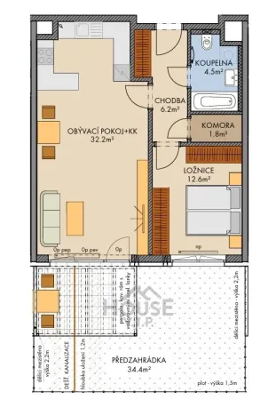 Prodej bytu 2+1, Praha - Ruzyně, Stočesova, 60 m2