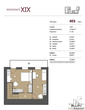 Pronájem bytu 3+kk, Brno, Stará, 71 m2
