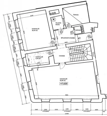 Pronájem kanceláře, Hradec Králové, Malé náměstí, 119 m2