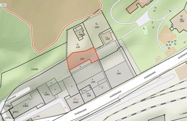 Prodej komerčního pozemku, Ústí nad Labem - Krásné Březno, Drážďanská, 448 m2