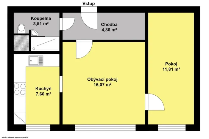 Pronájem bytu 2+1, Praha - Hlubočepy, Štěpařská, 47 m2