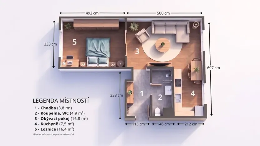 Prodej bytu 2+kk, Most, Petra Jilemnického, 53 m2