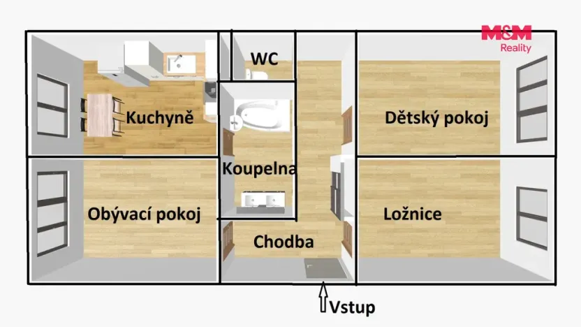 Prodej bytu 3+1, Březnice, Rožmitálská, 70 m2