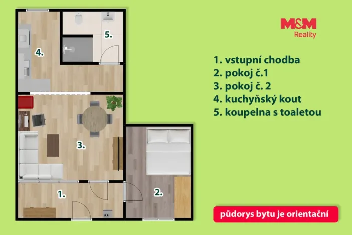 Pronájem bytu 2+kk, Holice, Husova, 55 m2