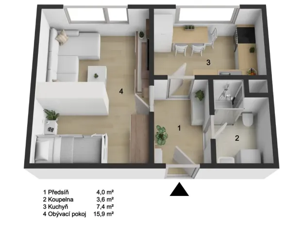 Prodej bytu 1+1, Trutnov - Horní Staré Město, Tovární, 32 m2