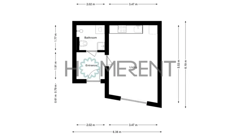 Pronájem bytu 1+kk, Praha - Malešice, Bakalářská, 38 m2