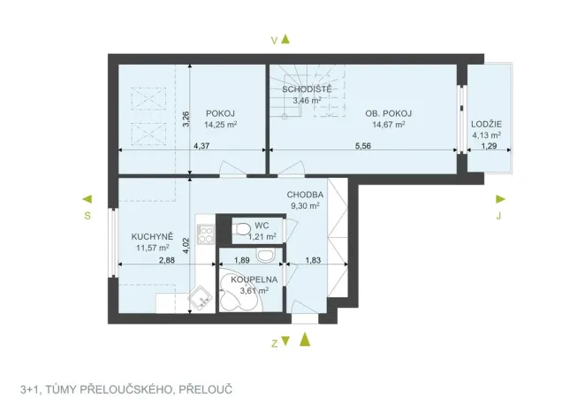 Pronájem bytu 3+1, Přelouč, Tůmy Přeloučského, 82 m2
